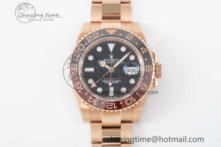 GMT Master II 126715 CHNR 904L SS APF 1:1 Best Edition on RG Bracelet VR3285 CHS