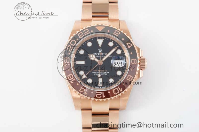 GMT Master II 126715 CHNR 904L SS APF 1:1 Best Edition on RG Bracelet VR3285 CHS
