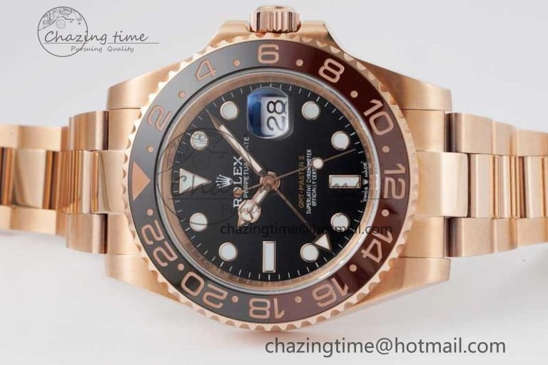 GMT Master II 126715 CHNR 904L SS APF 1:1 Best Edition on RG Bracelet VR3285 CHS