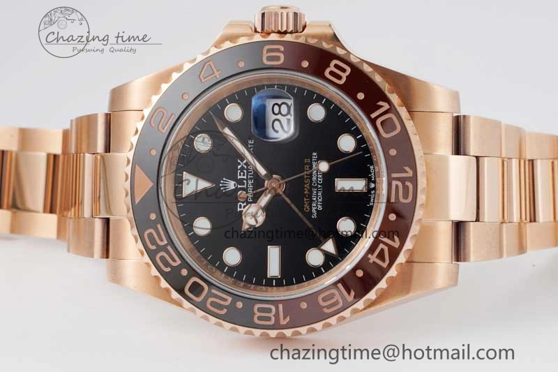 GMT Master II 126715 CHNR 904L SS APF 1:1 Best Edition on RG Bracelet VR3285 CHS