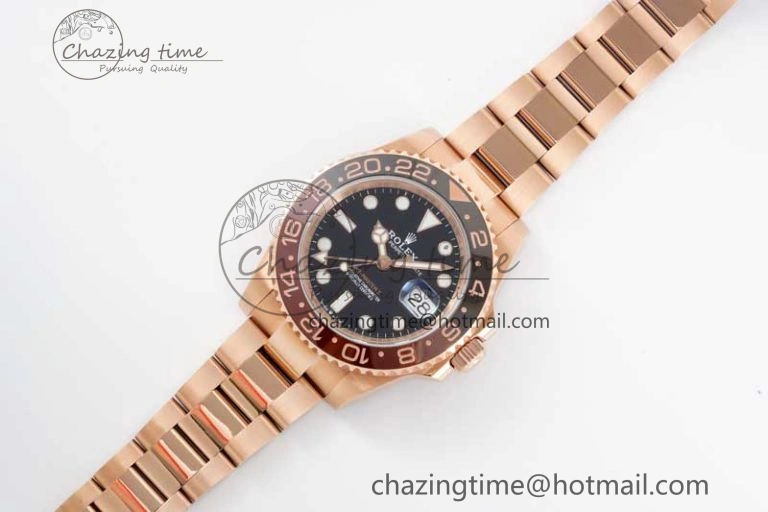 GMT Master II 126715 CHNR 904L SS APF 1:1 Best Edition on RG Bracelet VR3285 CHS
