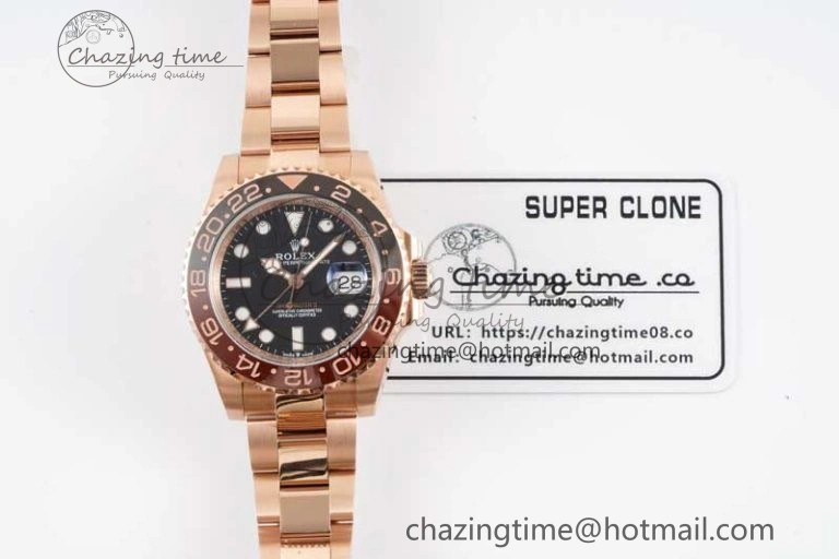 GMT Master II 126715 CHNR 904L SS APF 1:1 Best Edition on RG Bracelet VR3285 CHS