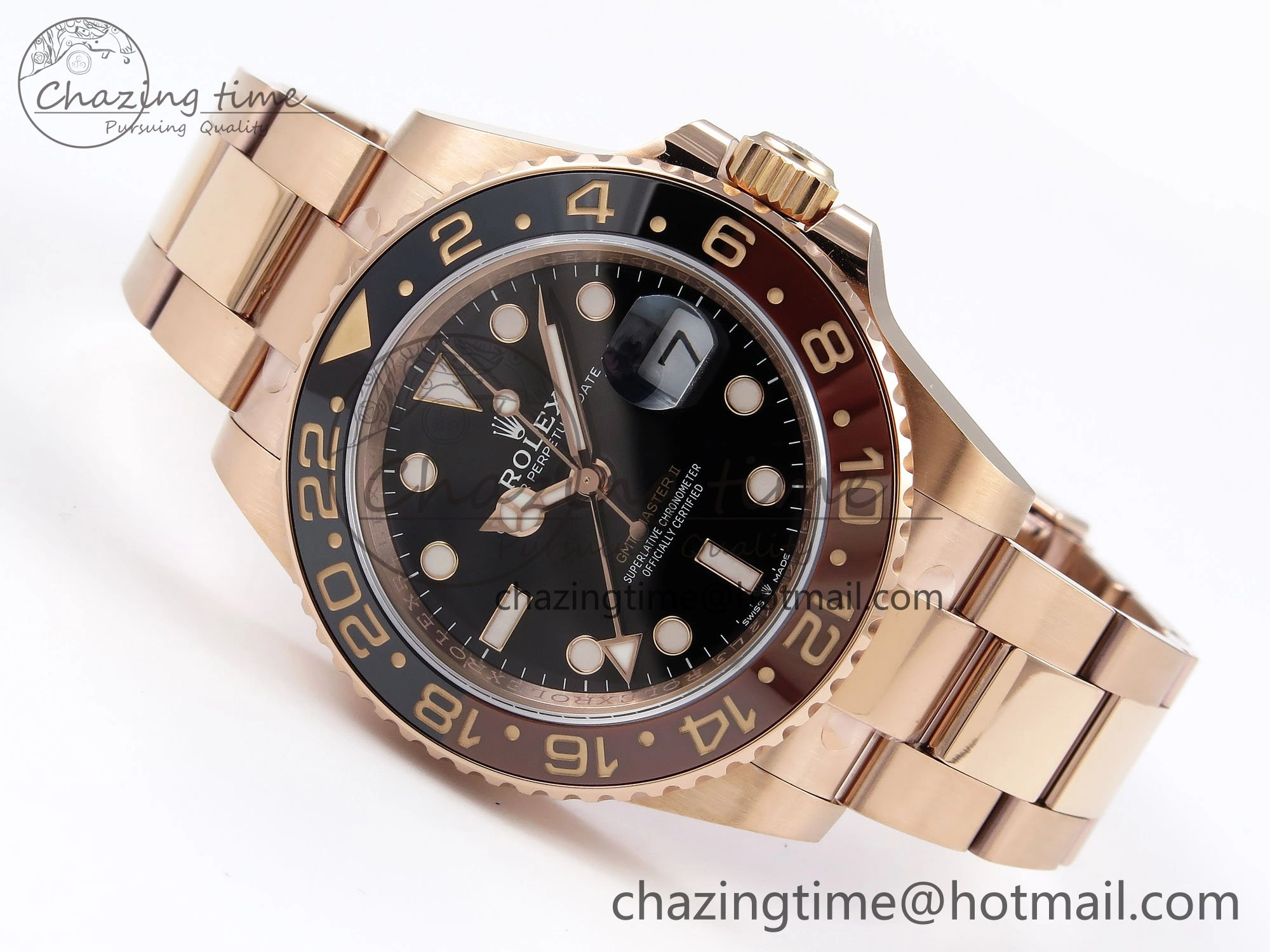 GMT-Master II 126715 CHNR ARF 1:1 Best Edition Black Dial on RG Bracelet VR3285 CHS