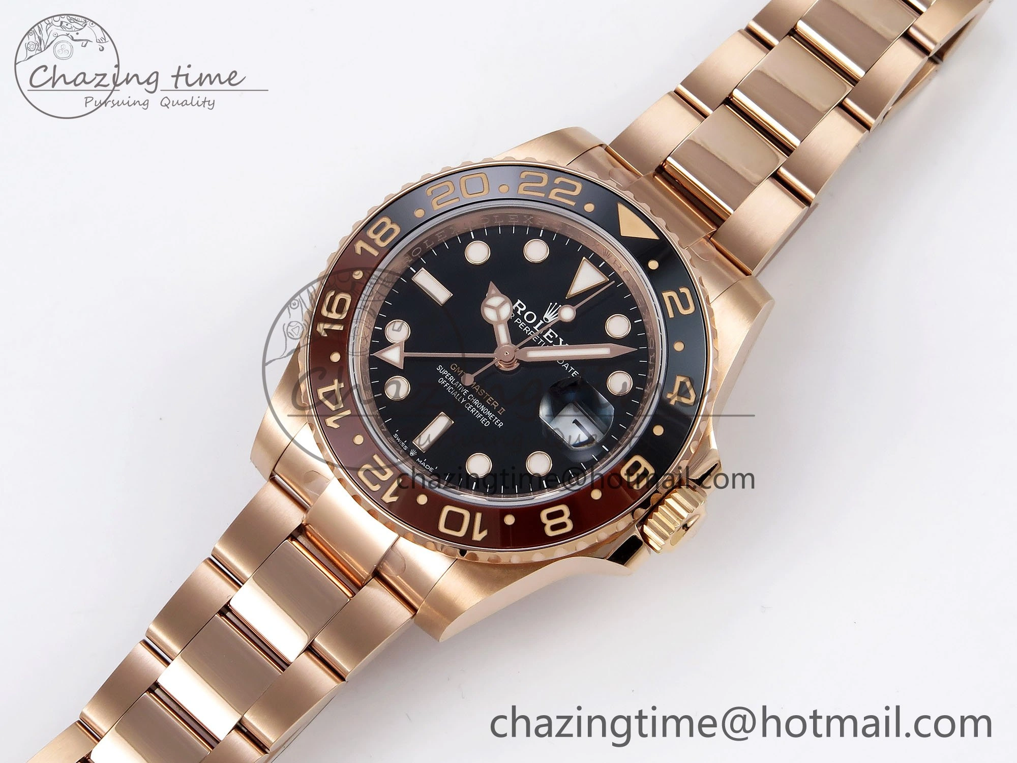 GMT-Master II 126715 CHNR ARF 1:1 Best Edition Black Dial on RG Bracelet VR3285 CHS