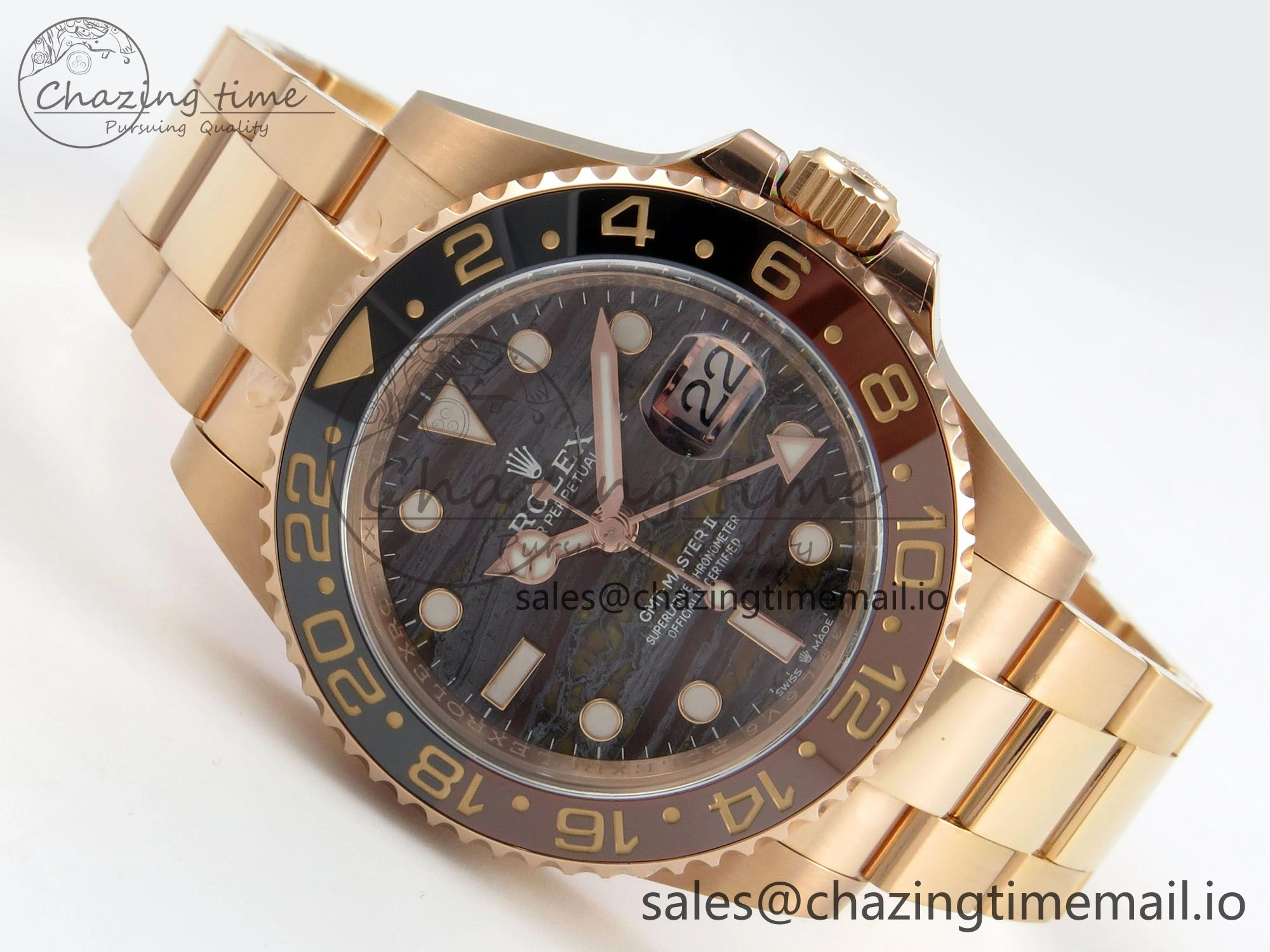 GMT Master II 126715 CHNR ARF Best Edition Tiger Iron Dial on RG Oyster Bracelet VR3285 CHS
