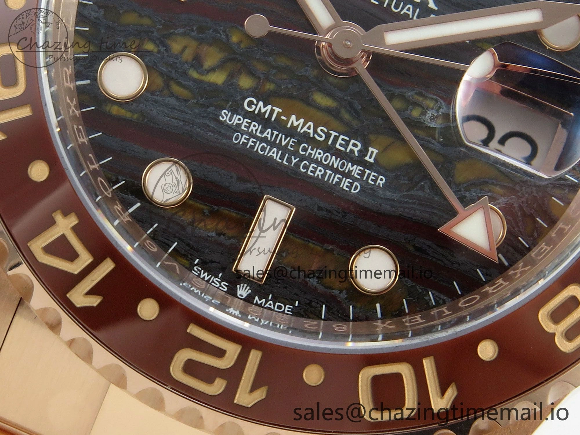 GMT Master II 126715 CHNR ARF Best Edition Tiger Iron Dial on RG Oyster Bracelet VR3285 CHS