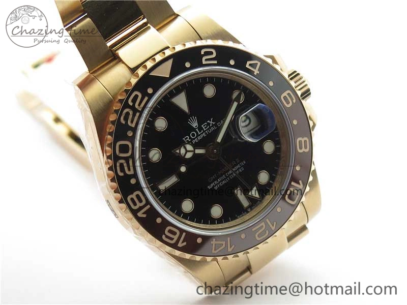 GMT Master II 126715 CHNR Black Brown Ceramic 316L Steel GMF 1:1 Best Edition Black Dial on RG Bracelet A3285