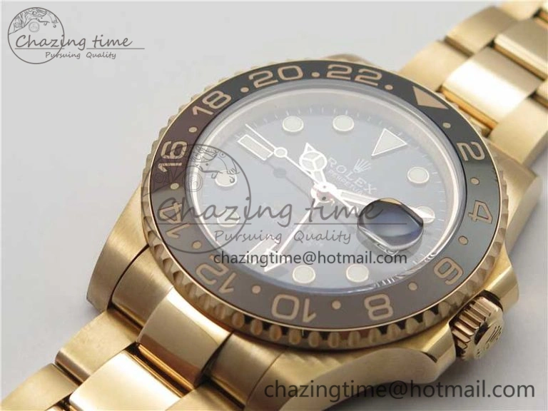 GMT Master II 126715 CHNR Black Brown Ceramic 316L Steel GMF 1:1 Best Edition Black Dial on RG Bracelet A3285