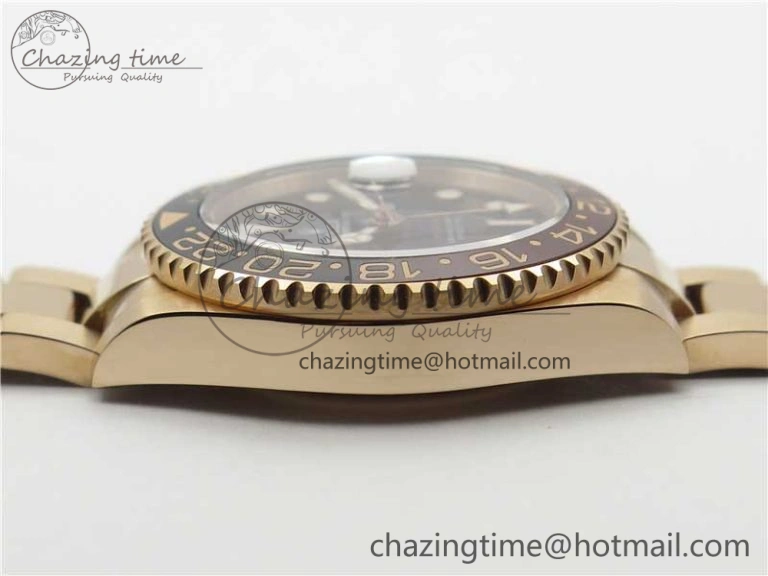 GMT Master II 126715 CHNR Black Brown Ceramic 316L Steel GMF 1:1 Best Edition Black Dial on RG Bracelet A3285