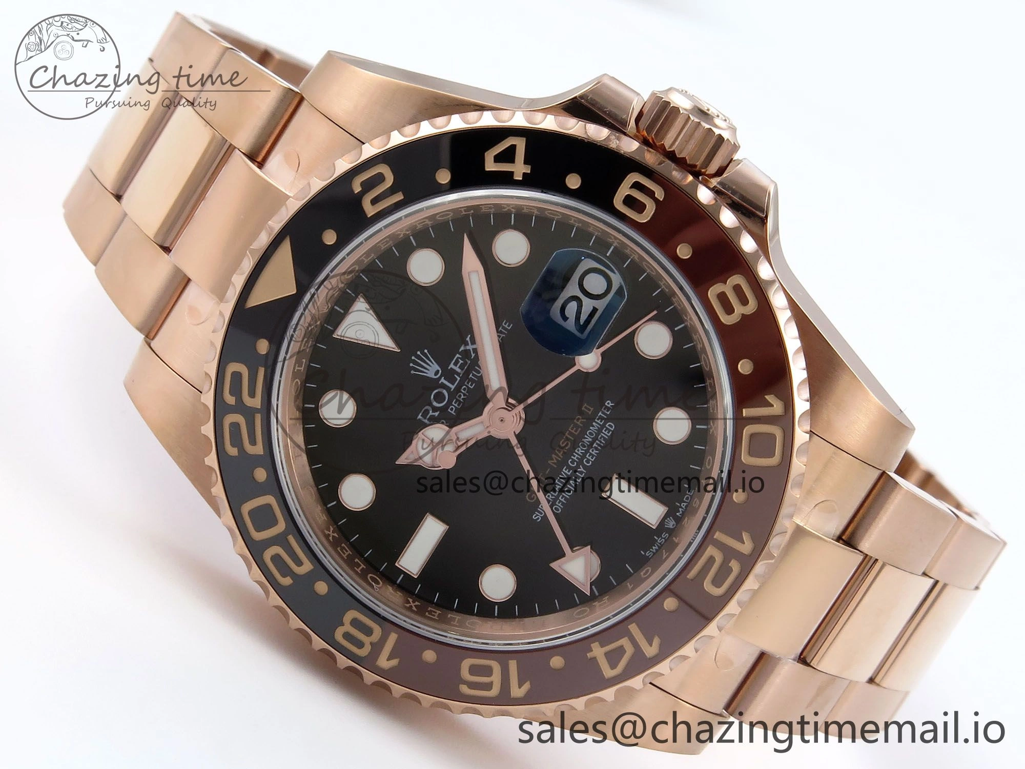 GMT-Master II 126715 CHNR Black Brown Ceramic 904L Steel EWE 1:1 Best Edition on Oyster Strap EWE3285 V5