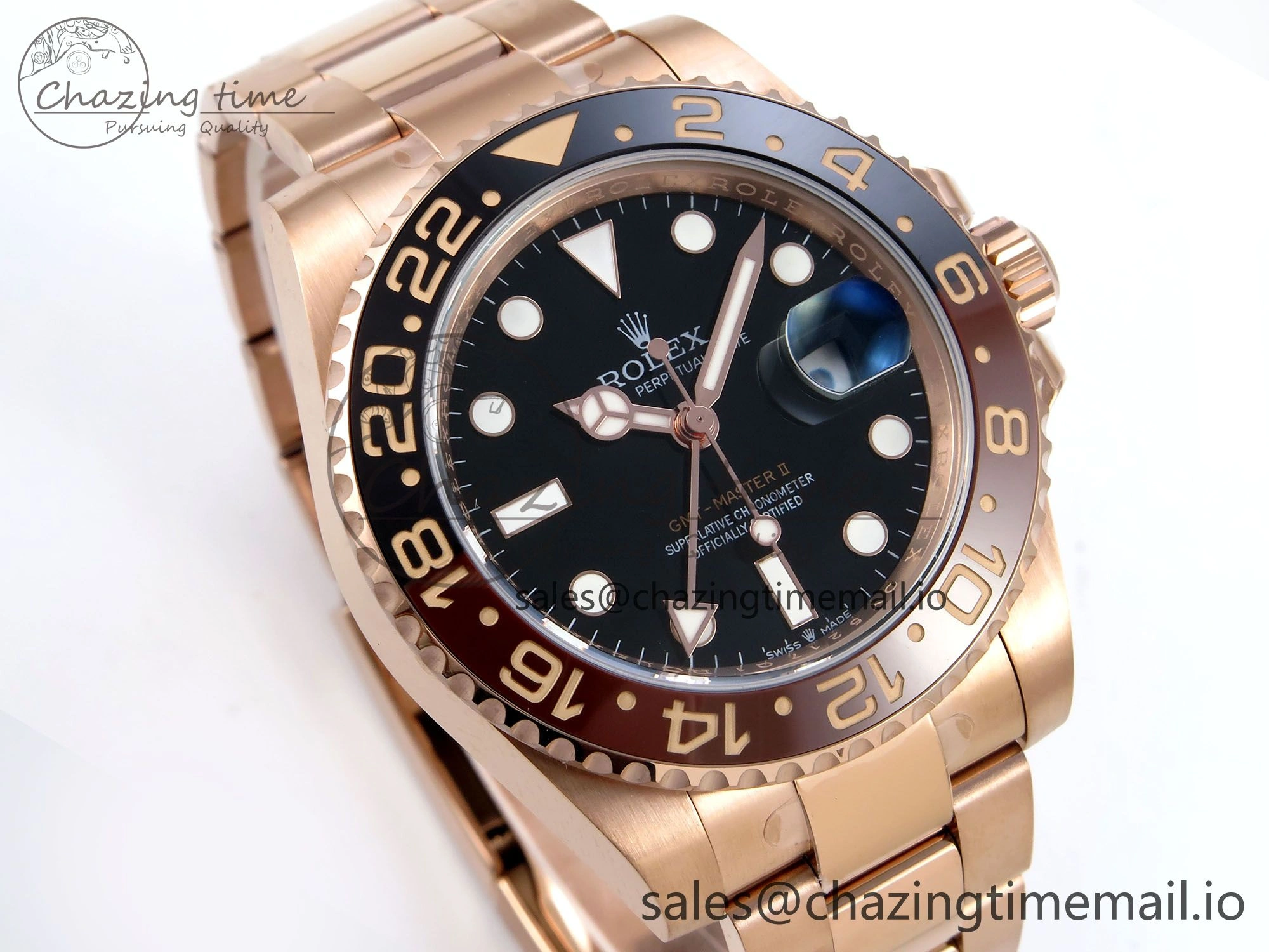 GMT-Master II 126715 CHNR Black Brown Ceramic 904L Steel EWE 1:1 Best Edition on Oyster Strap EWE3285 V5