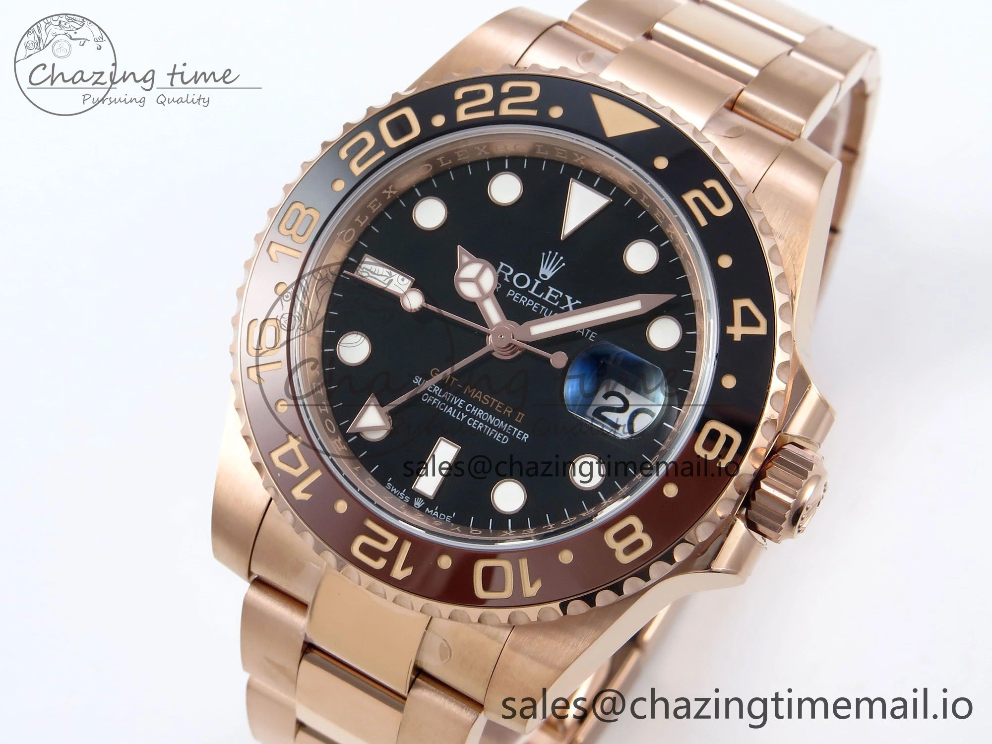 GMT-Master II 126715 CHNR Black Brown Ceramic 904L Steel EWE 1:1 Best Edition on Oyster Strap EWE3285 V5