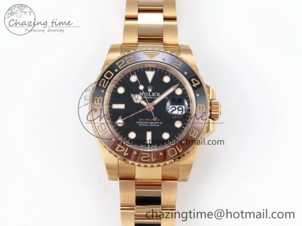 GMT-Master II 126715 CHNR Black Brown Ceramic Clean Factory 1:1 Best Edition on RG Bracelet DD3285