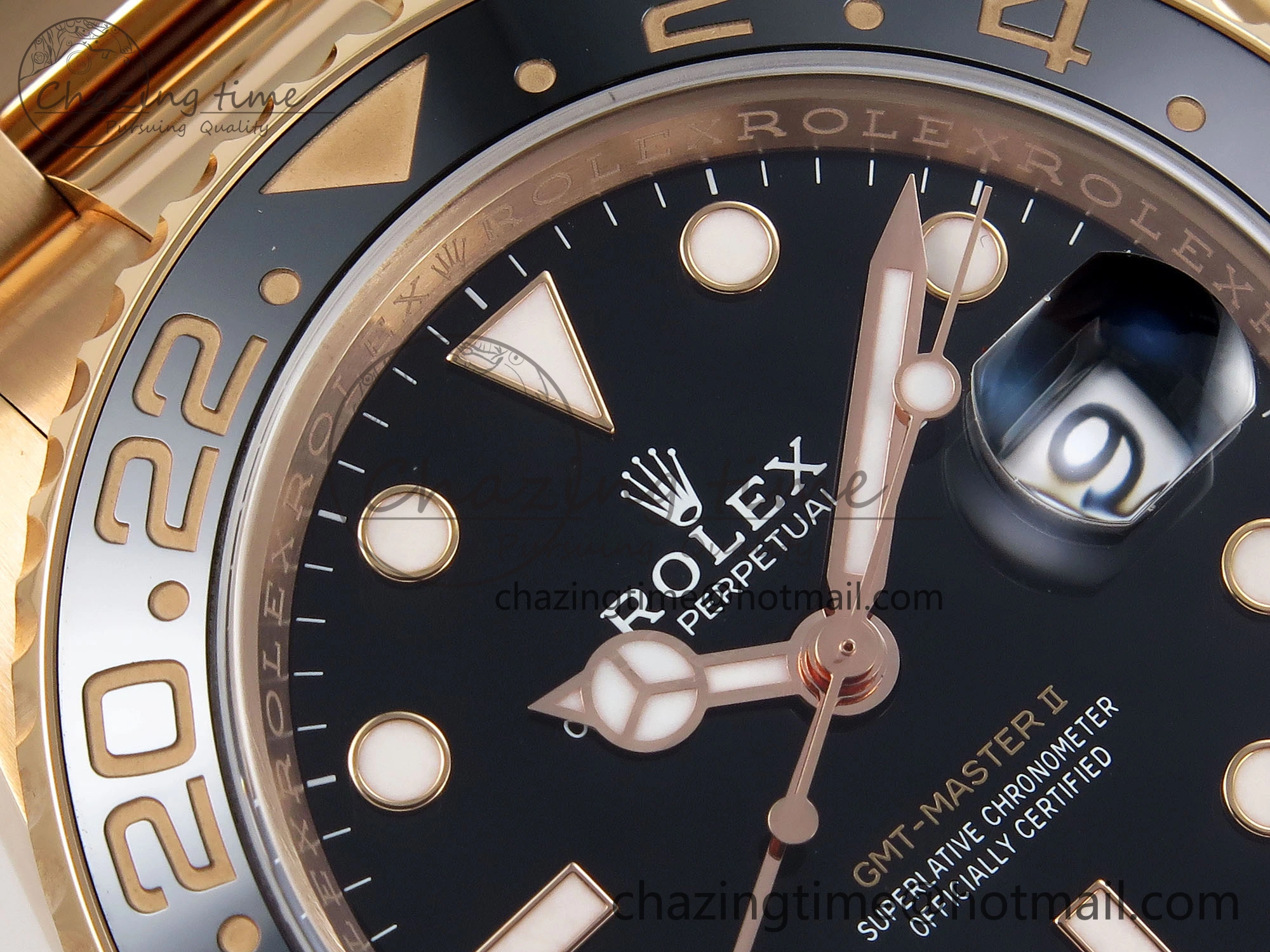 GMT-Master II 126715 CHNR Black Brown Ceramic Clean Factory 1:1 Best Edition on RG Bracelet DD3285