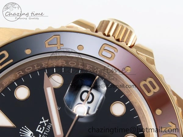 GMT-Master II 126715 CHNR Black Brown Ceramic Clean Factory 1:1 Best Edition on RG Bracelet DD3285