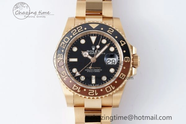 GMT-Master II 126715 CHNR Black Brown Ceramic Clean Factory 1:1 Best Edition on RG Bracelet VR3186