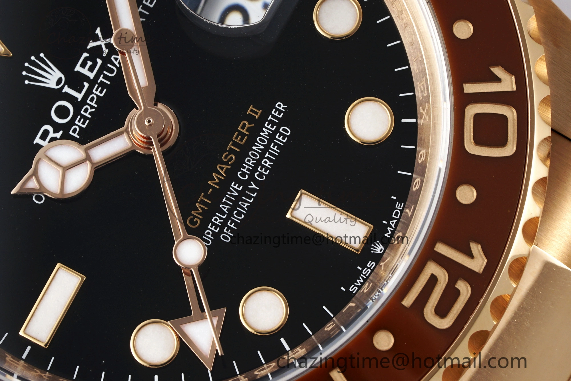 GMT-Master II 126715 CHNR Black Brown Ceramic Clean Factory 1:1 Best Edition on RG Bracelet VR3186