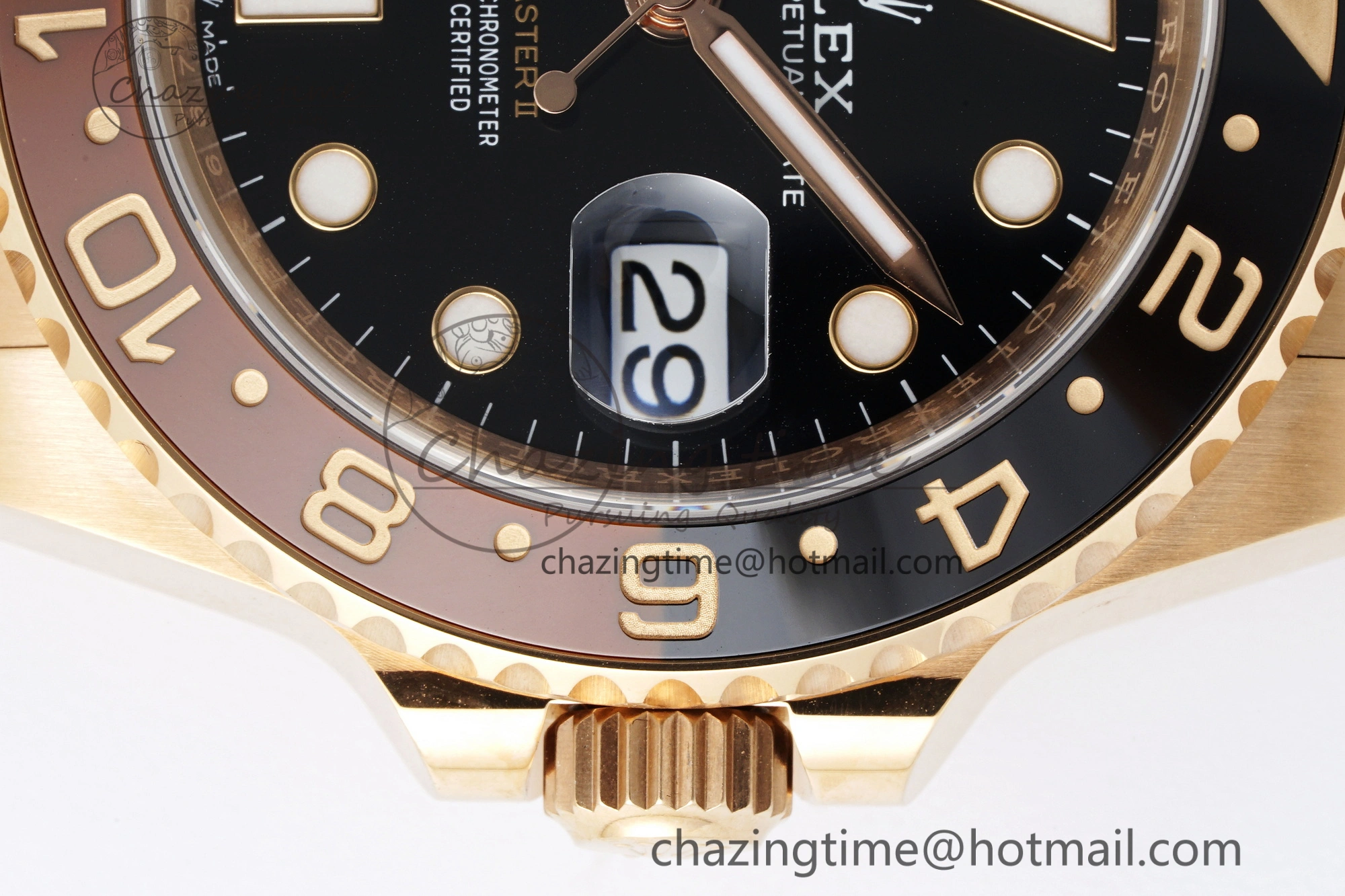 GMT-Master II 126715 CHNR Black Brown Ceramic Clean Factory 1:1 Best Edition on RG Bracelet VR3186