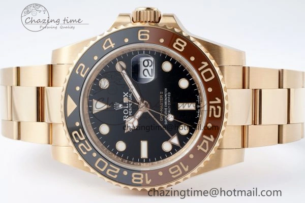 GMT-Master II 126715 CHNR Black Brown Ceramic Clean Factory 1:1 Best Edition on RG Bracelet VR3186