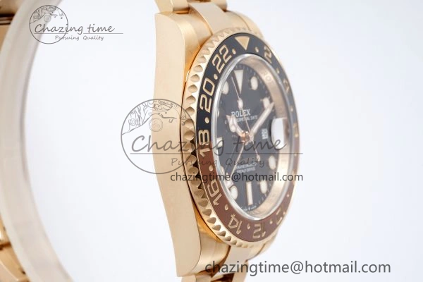 GMT-Master II 126715 CHNR Black Brown Ceramic Clean Factory 1:1 Best Edition on RG Bracelet VR3186