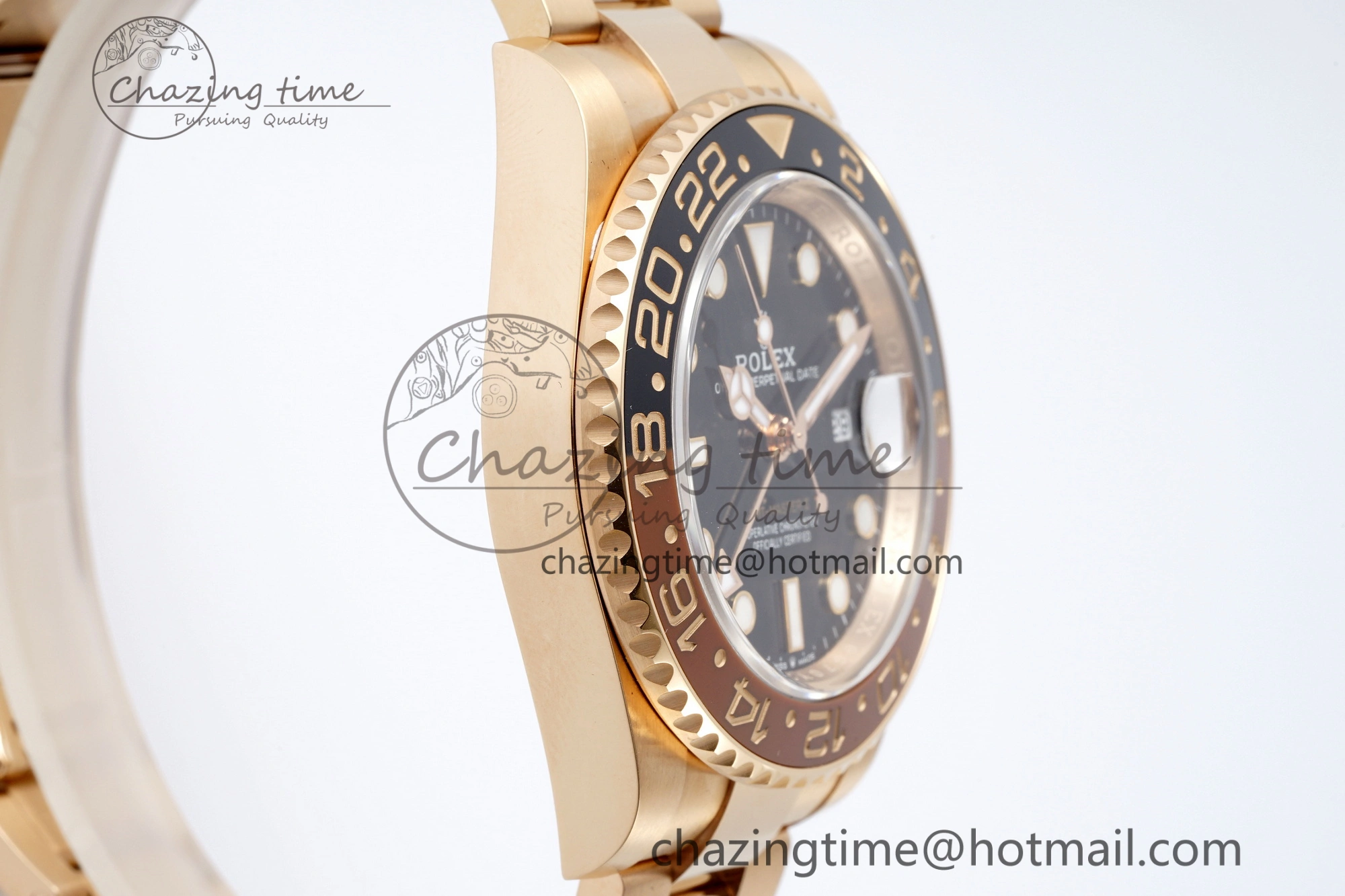 GMT-Master II 126715 CHNR Black Brown Ceramic Clean Factory 1:1 Best Edition on RG Bracelet VR3186