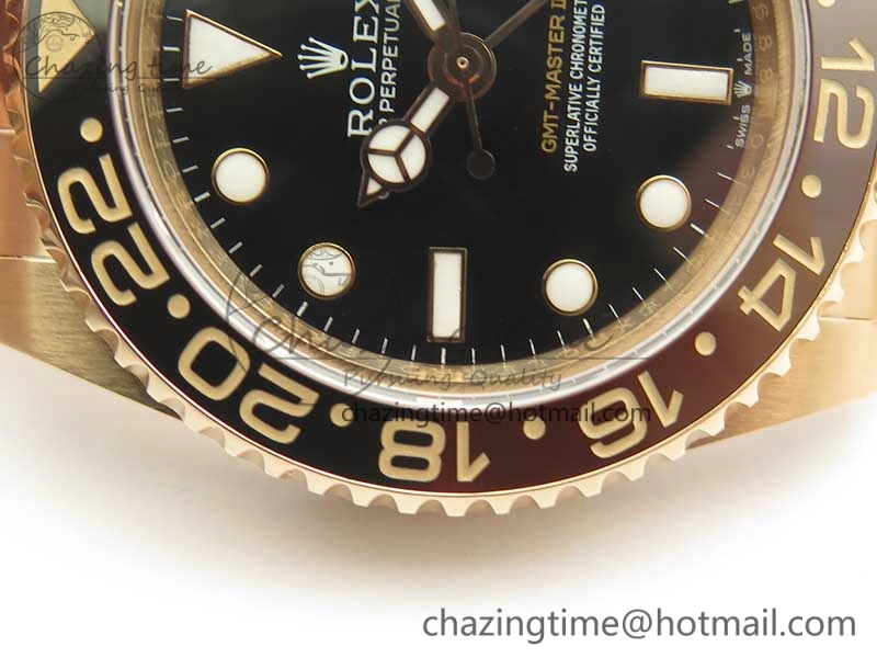 GMT-Master II 126715 RG Wrapped BP Best Edition Black Brown Ceramic Bezel Black Dial on RG Wrapped Bracelet ETA2836