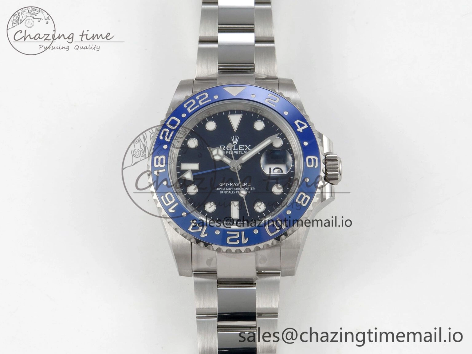 GMT-Master II 126716 BLAKEN 904L 1:1 Best Edition Blue Dial on SS Bracelet SH3285
