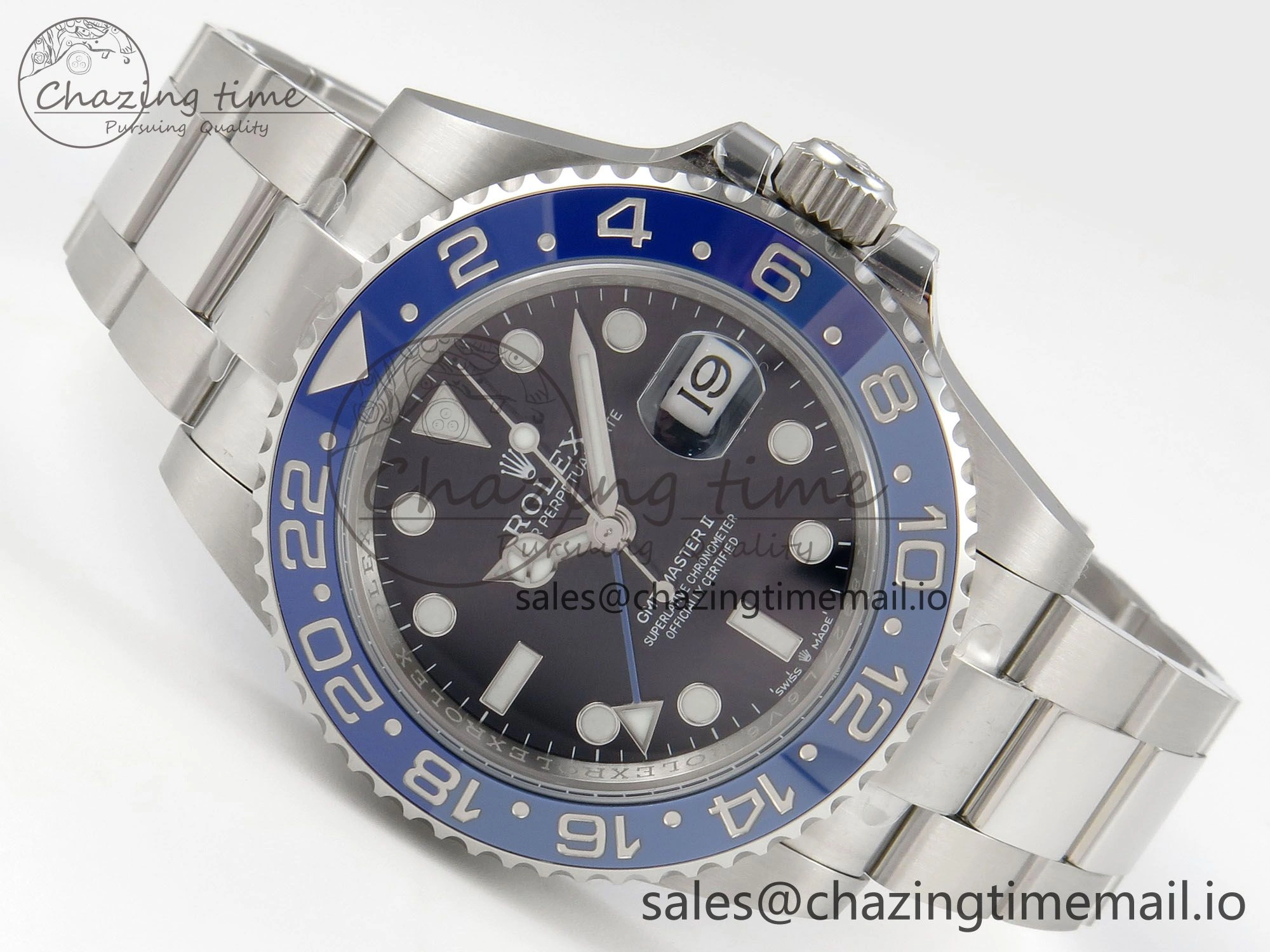 GMT-Master II 126716 BLAKEN 904L 1:1 Best Edition Blue Dial on SS Bracelet SH3285