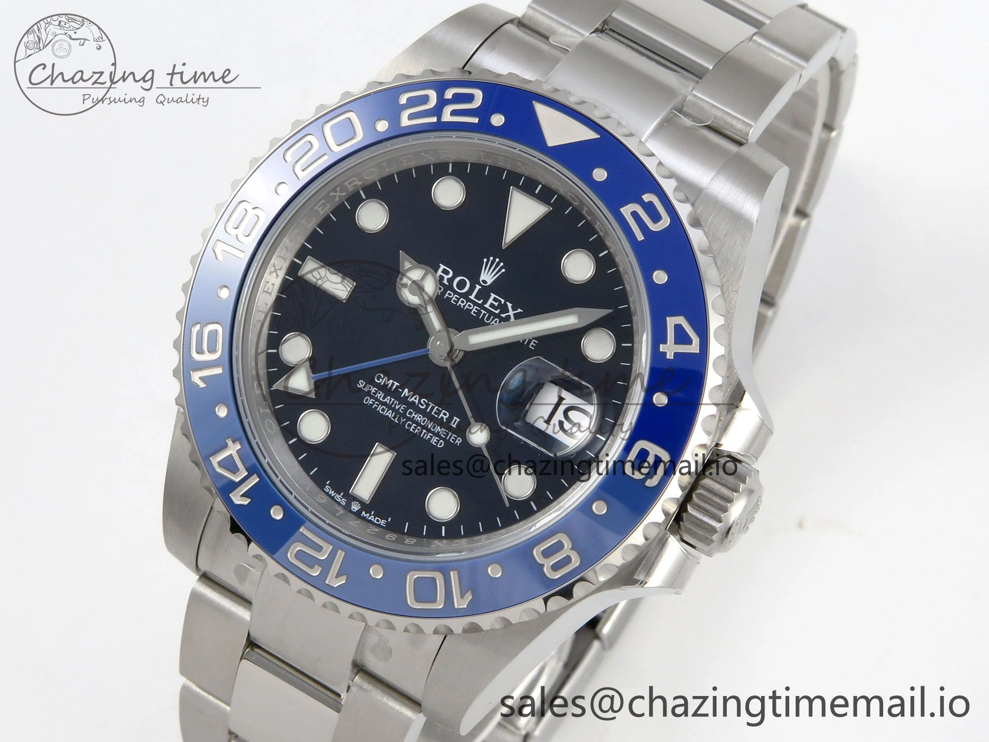 GMT-Master II 126716 BLAKEN 904L 1:1 Best Edition Blue Dial on SS Bracelet SH3285