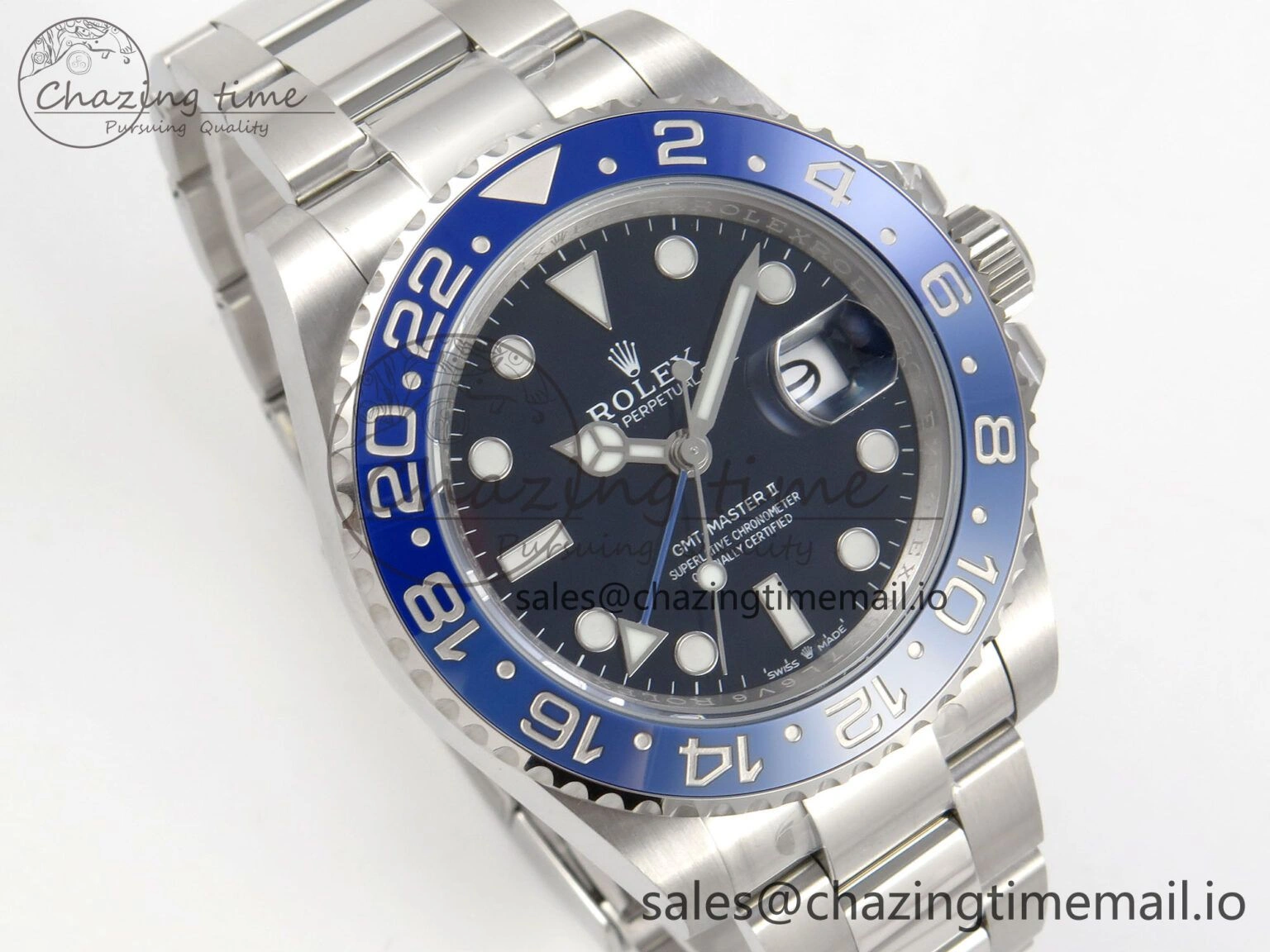 GMT-Master II 126716 BLAKEN 904L 1:1 Best Edition Blue Dial on SS Bracelet SH3285