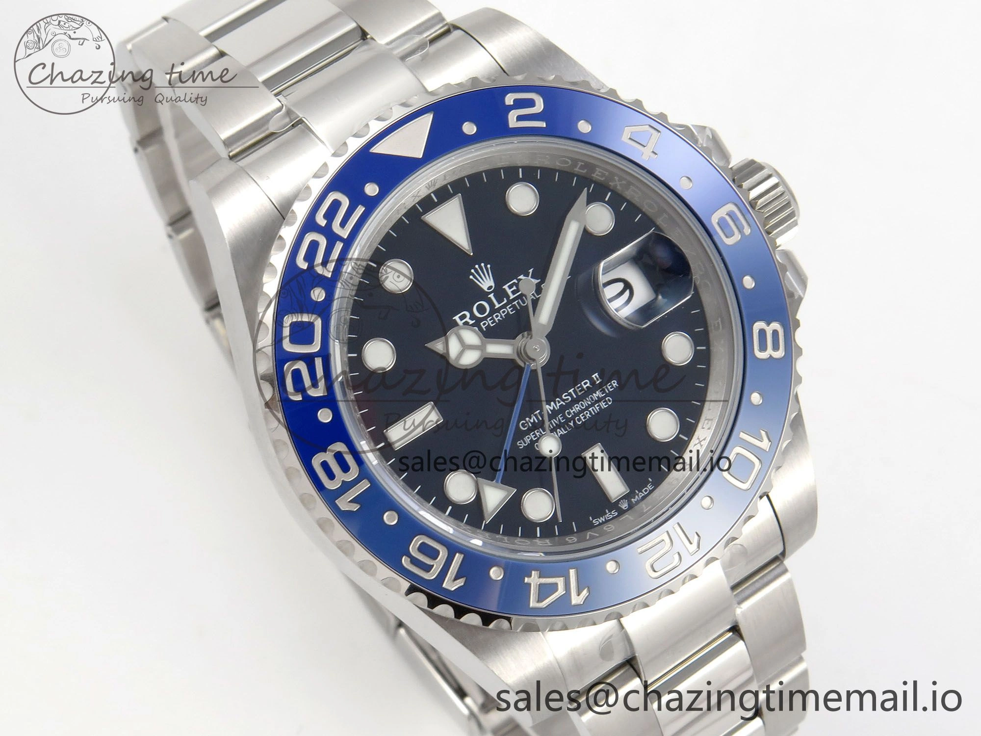 GMT-Master II 126716 BLAKEN 904L 1:1 Best Edition Blue Dial on SS Bracelet SH3285