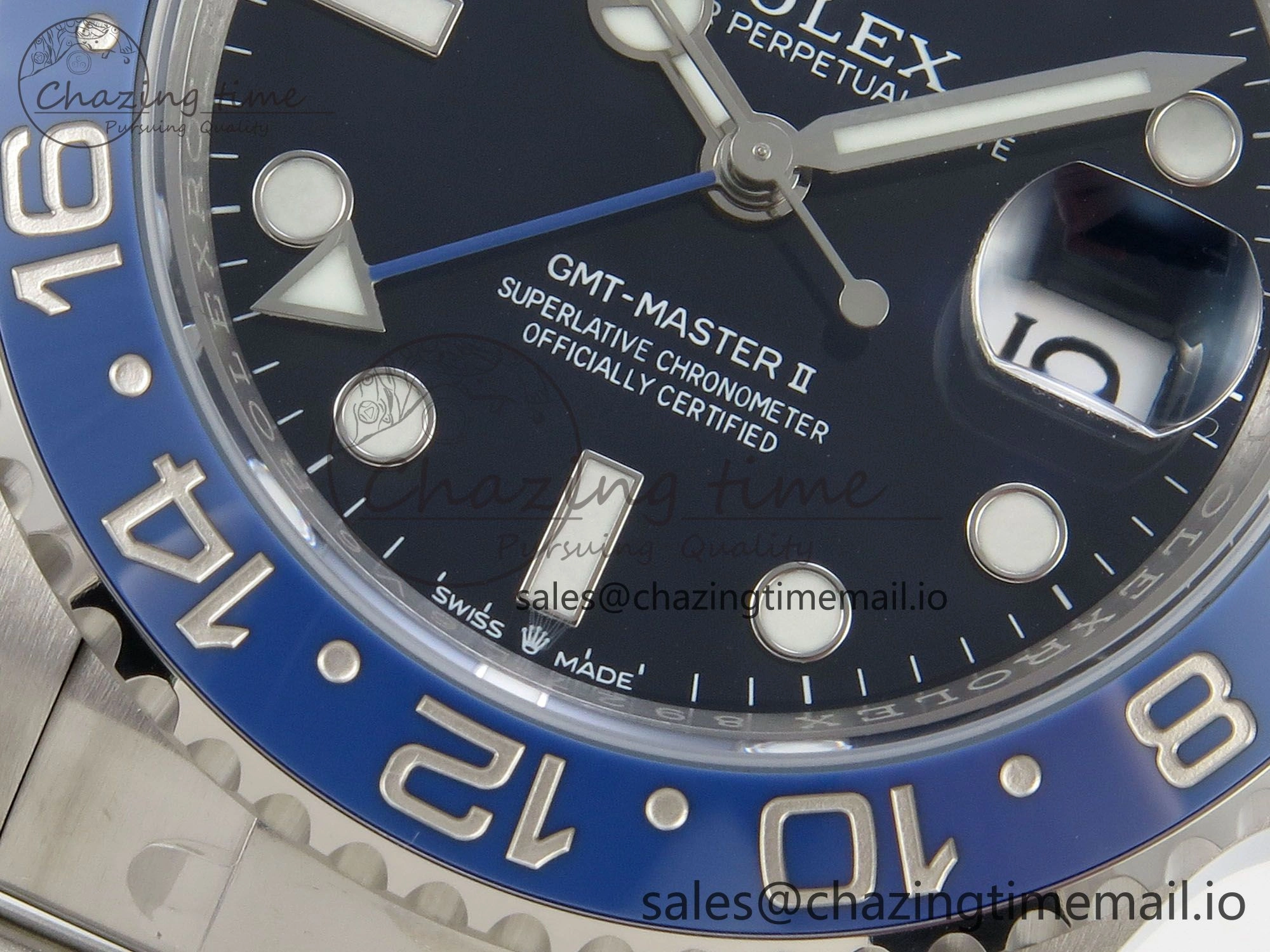 GMT-Master II 126716 BLAKEN 904L 1:1 Best Edition Blue Dial on SS Bracelet SH3285