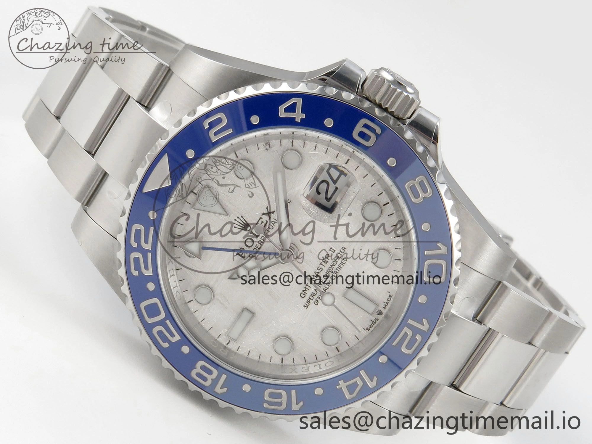 GMT-Master II 126716 BLAKEN 904L 1:1 Best Edition Meteorite Dial on SS Bracelet SH3285