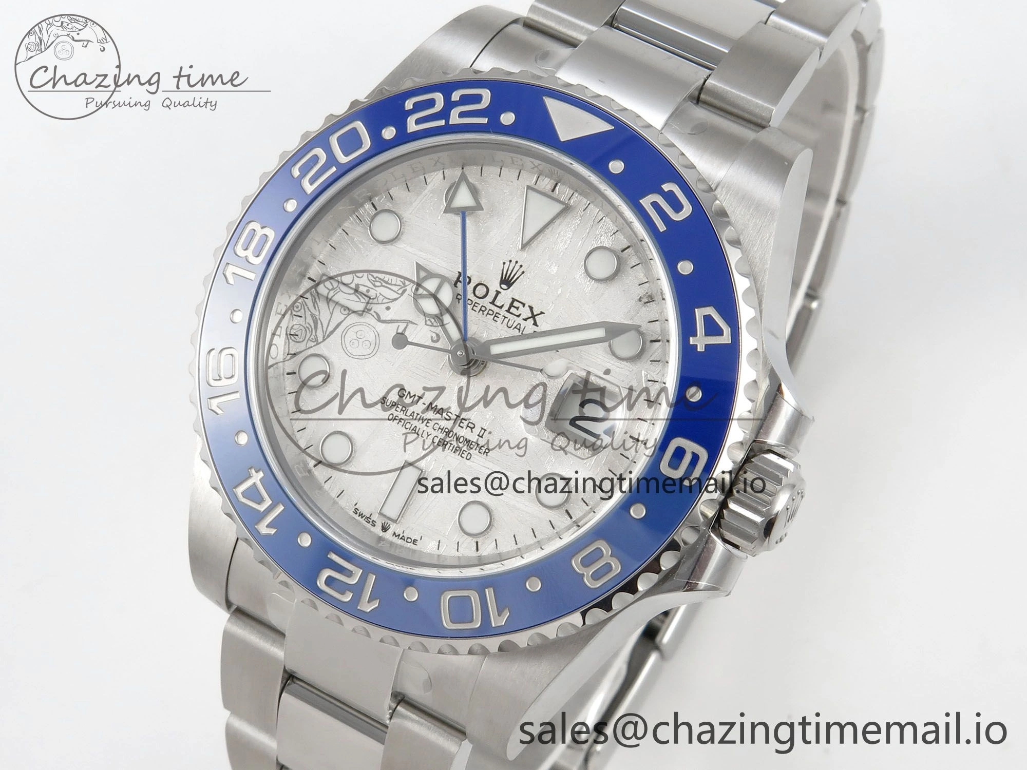 GMT-Master II 126716 BLAKEN 904L 1:1 Best Edition Meteorite Dial on SS Bracelet SH3285