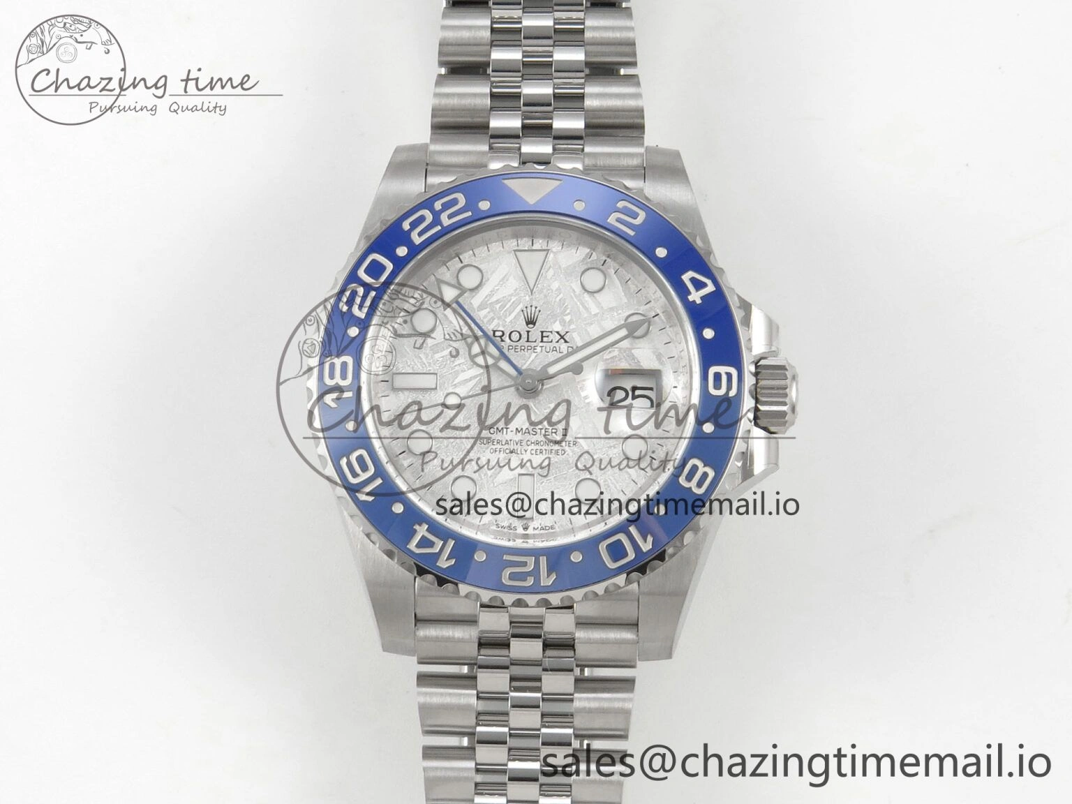 GMT-Master II 126716 BLAKEN 904L 1:1 Best Edition Meteorite Dial on SS Jubilee Bracelet SH3285