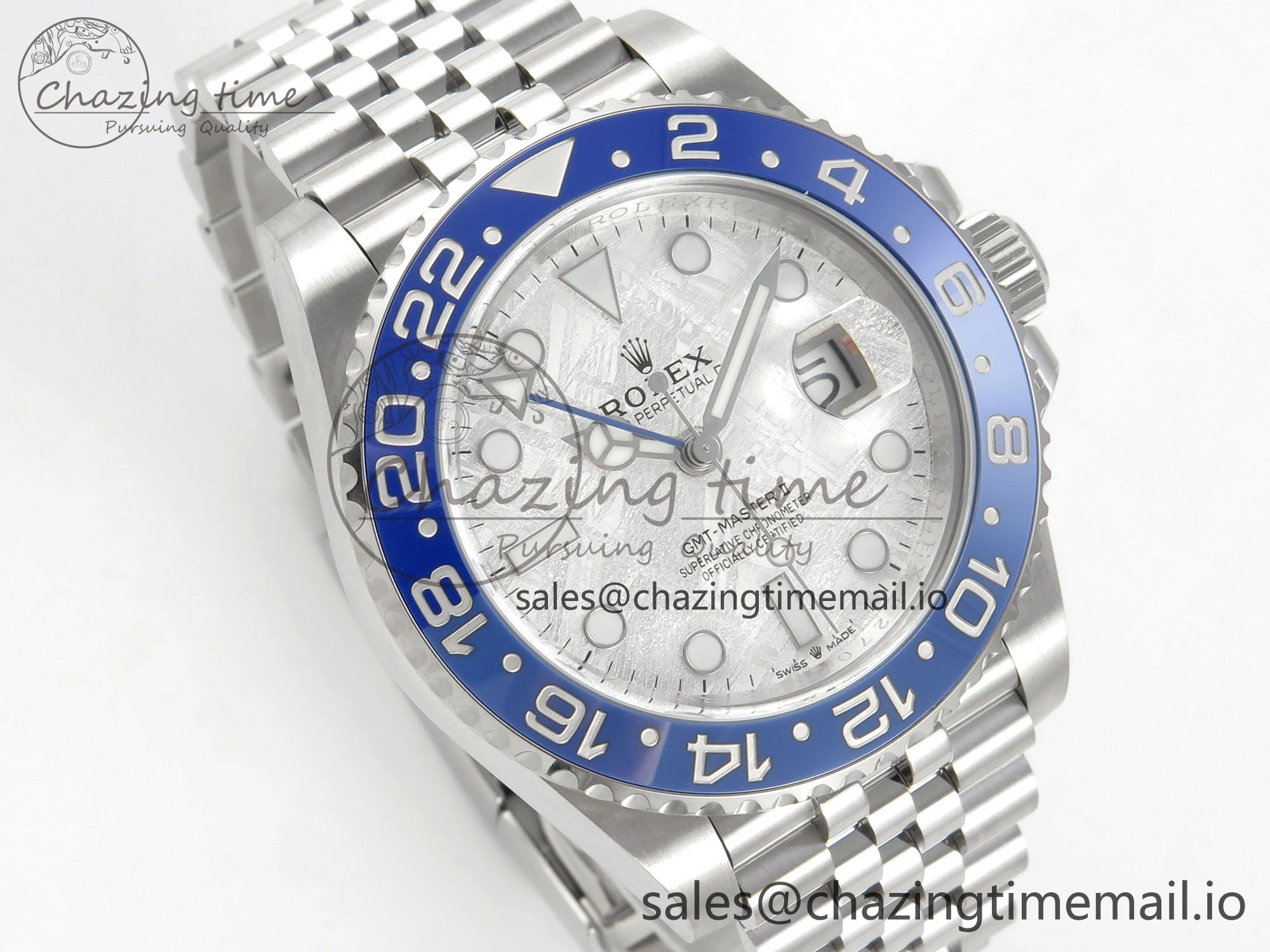 GMT-Master II 126716 BLAKEN 904L 1:1 Best Edition Meteorite Dial on SS Jubilee Bracelet SH3285