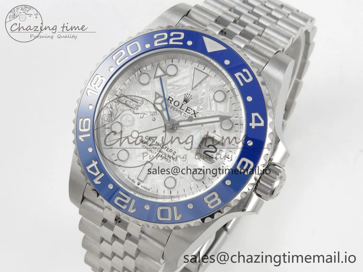 GMT-Master II 126716 BLAKEN 904L 1:1 Best Edition Meteorite Dial on SS Jubilee Bracelet SH3285