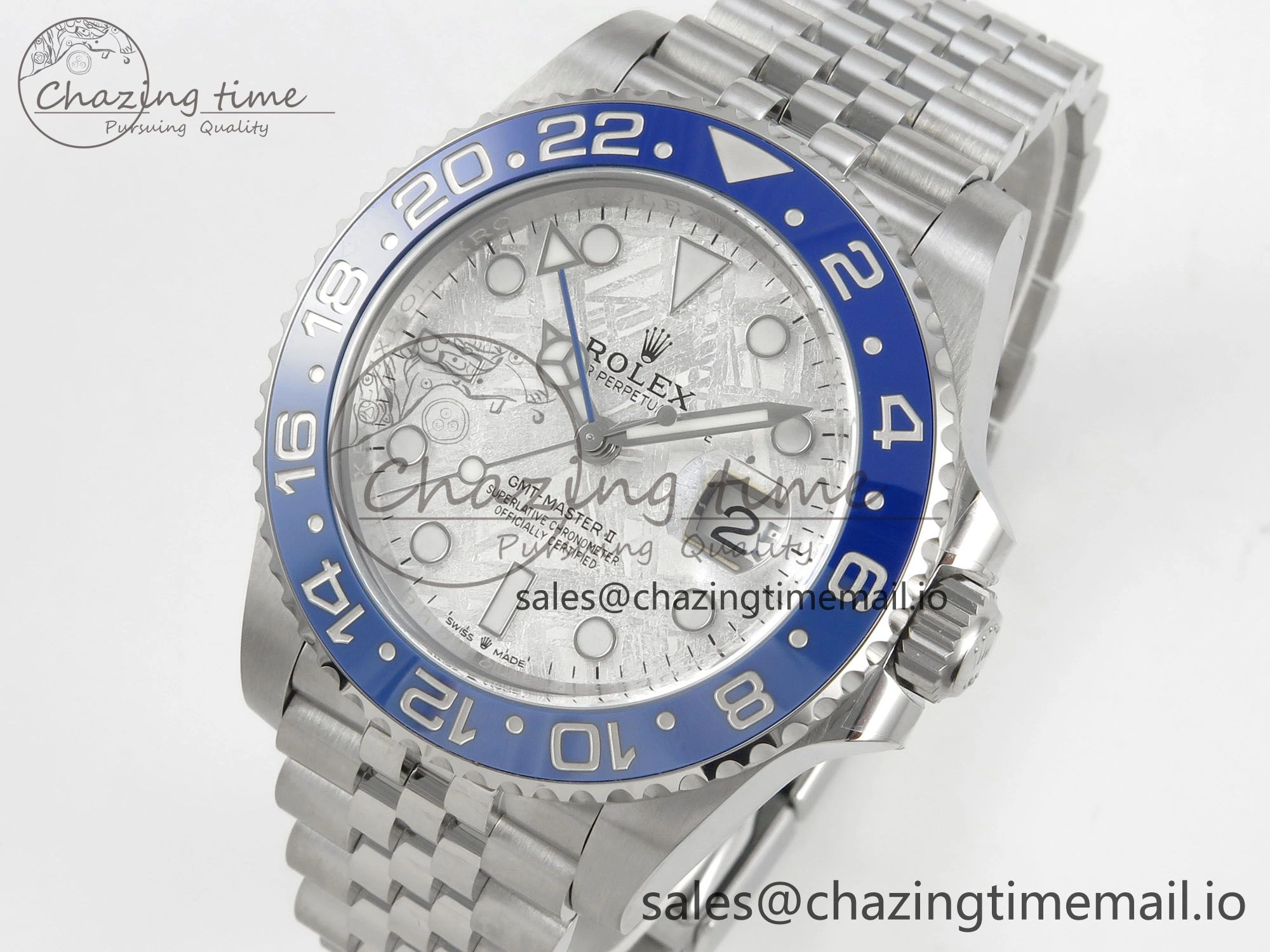 GMT-Master II 126716 BLAKEN 904L 1:1 Best Edition Meteorite Dial on SS Jubilee Bracelet SH3285