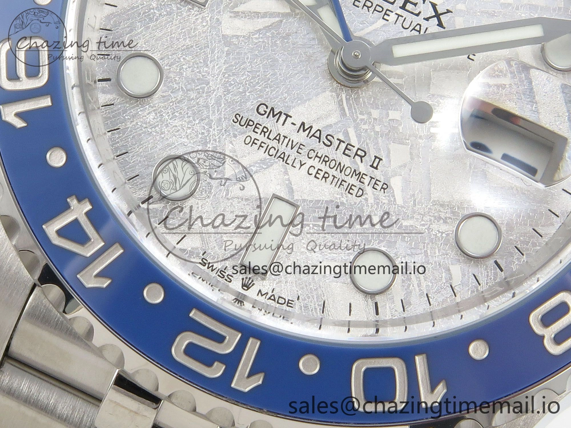 GMT-Master II 126716 BLAKEN 904L 1:1 Best Edition Meteorite Dial on SS Jubilee Bracelet SH3285