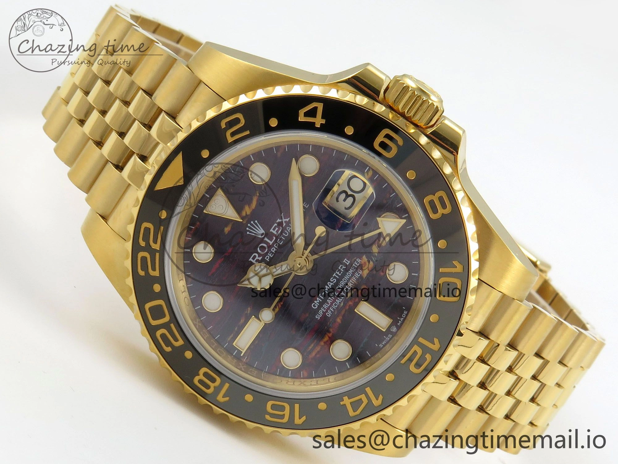 GMT-Master II 126718 GRNR YG 3EF 1:1 Best Edition Tiger Iron Dial On YG Bracelet Super Clone VR3285 CHS