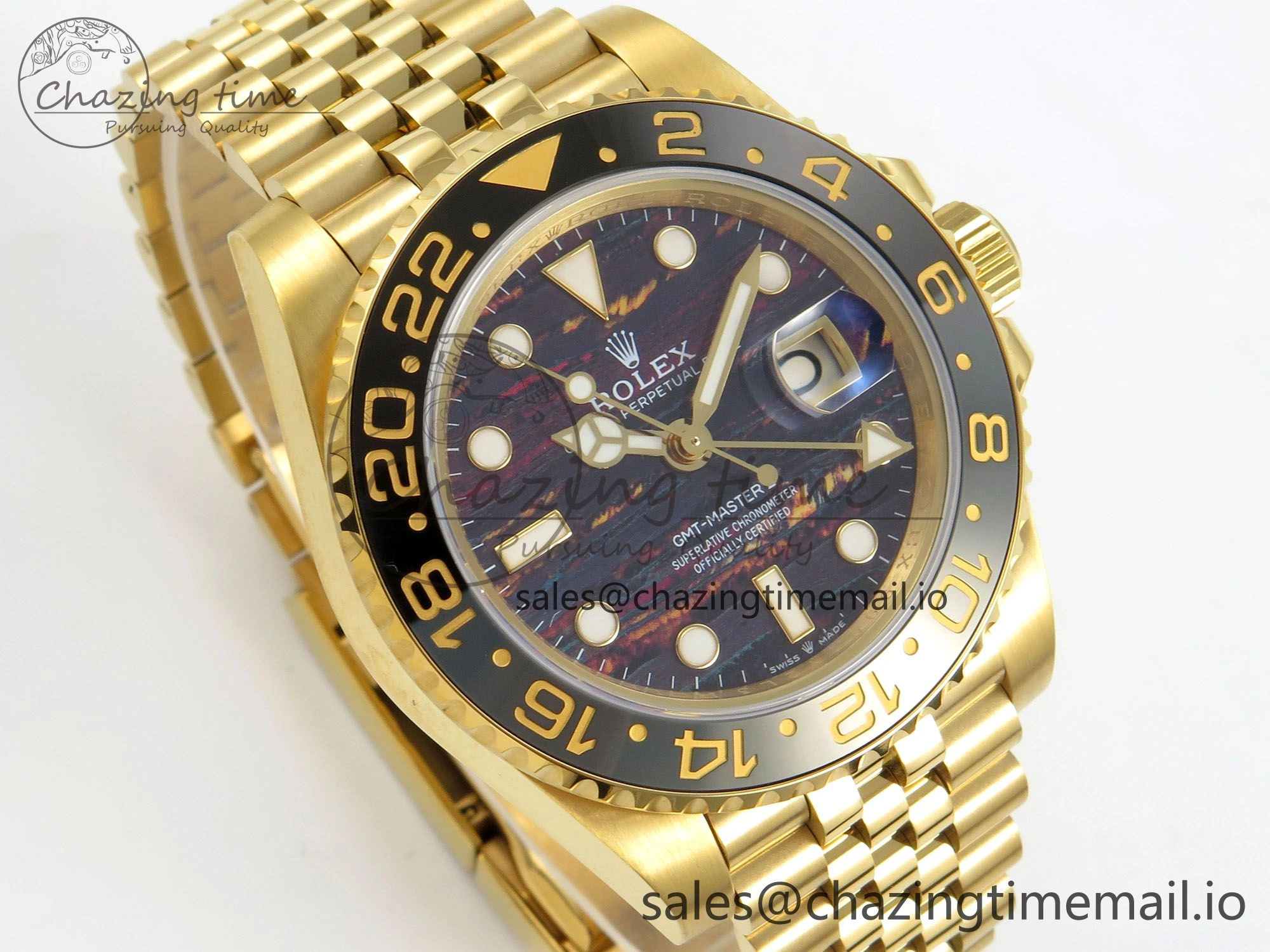 GMT-Master II 126718 GRNR YG 3EF 1:1 Best Edition Tiger Iron Dial On YG Bracelet Super Clone VR3285 CHS