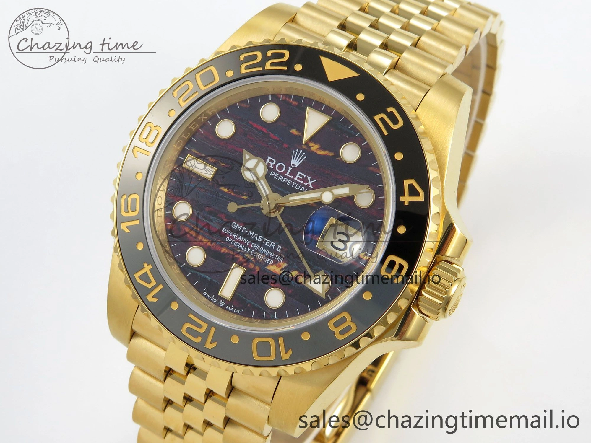 GMT-Master II 126718 GRNR YG 3EF 1:1 Best Edition Tiger Iron Dial On YG Bracelet Super Clone VR3285 CHS