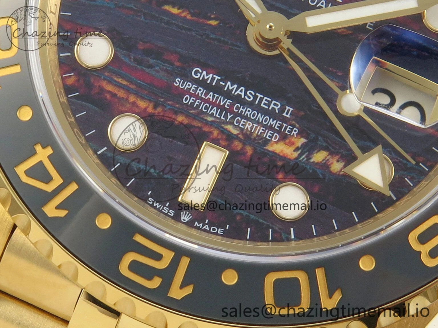 GMT-Master II 126718 GRNR YG 3EF 1:1 Best Edition Tiger Iron Dial On YG Bracelet Super Clone VR3285 CHS