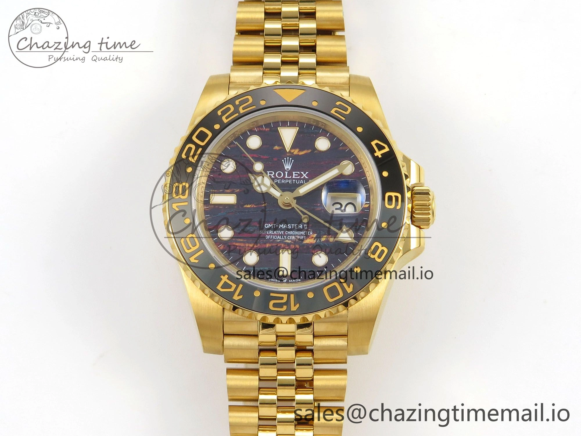 GMT-Master II 126718 GRNR YG 3EF 1:1 Best Edition Tiger Iron Dial On YG Bracelet Super Clone VR3285 CHS