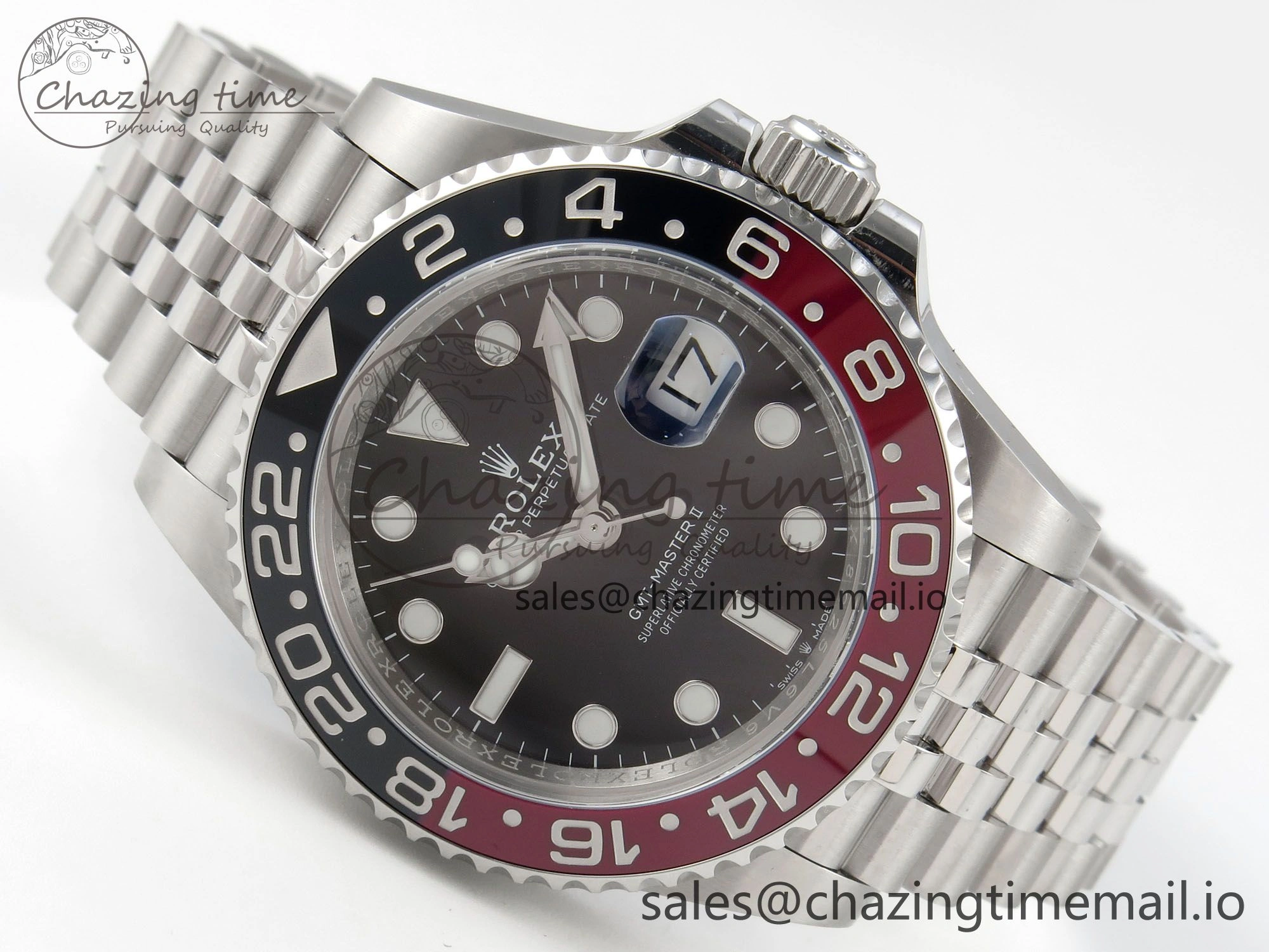 GMT-Master II 126719 BLAKEN 904L 1:1 Best Edition Black Dial on SS Jubilee Bracelet SH3285