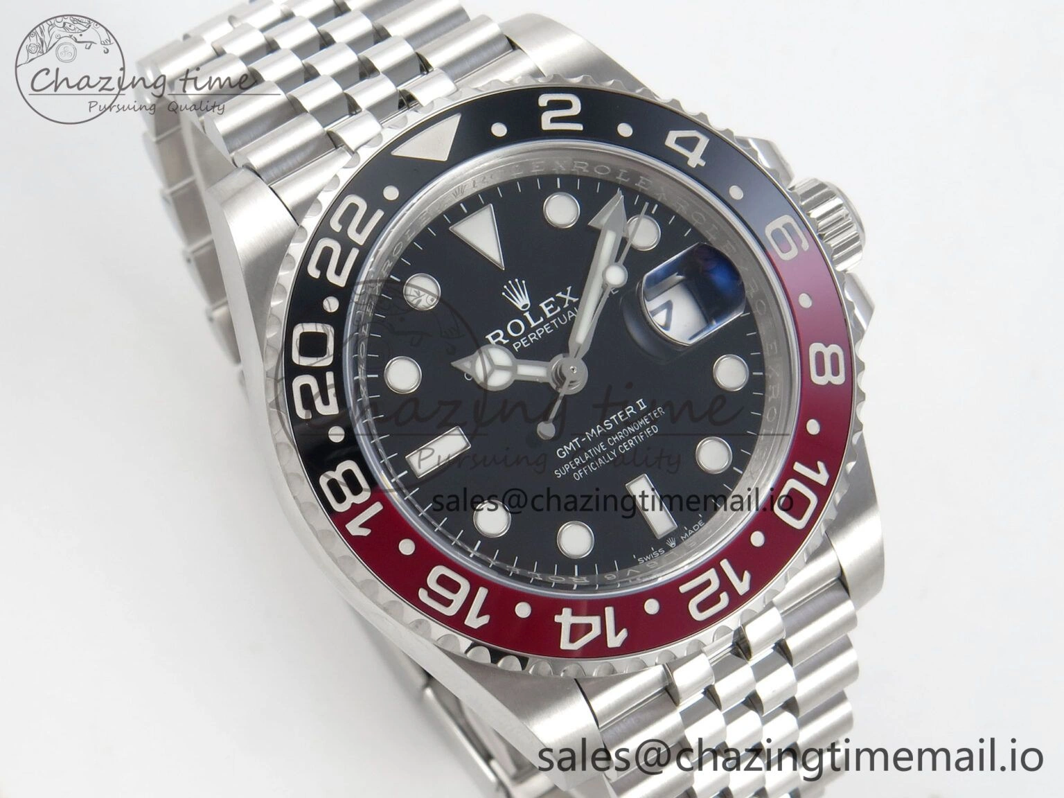 GMT-Master II 126719 BLAKEN 904L 1:1 Best Edition Black Dial on SS Jubilee Bracelet SH3285