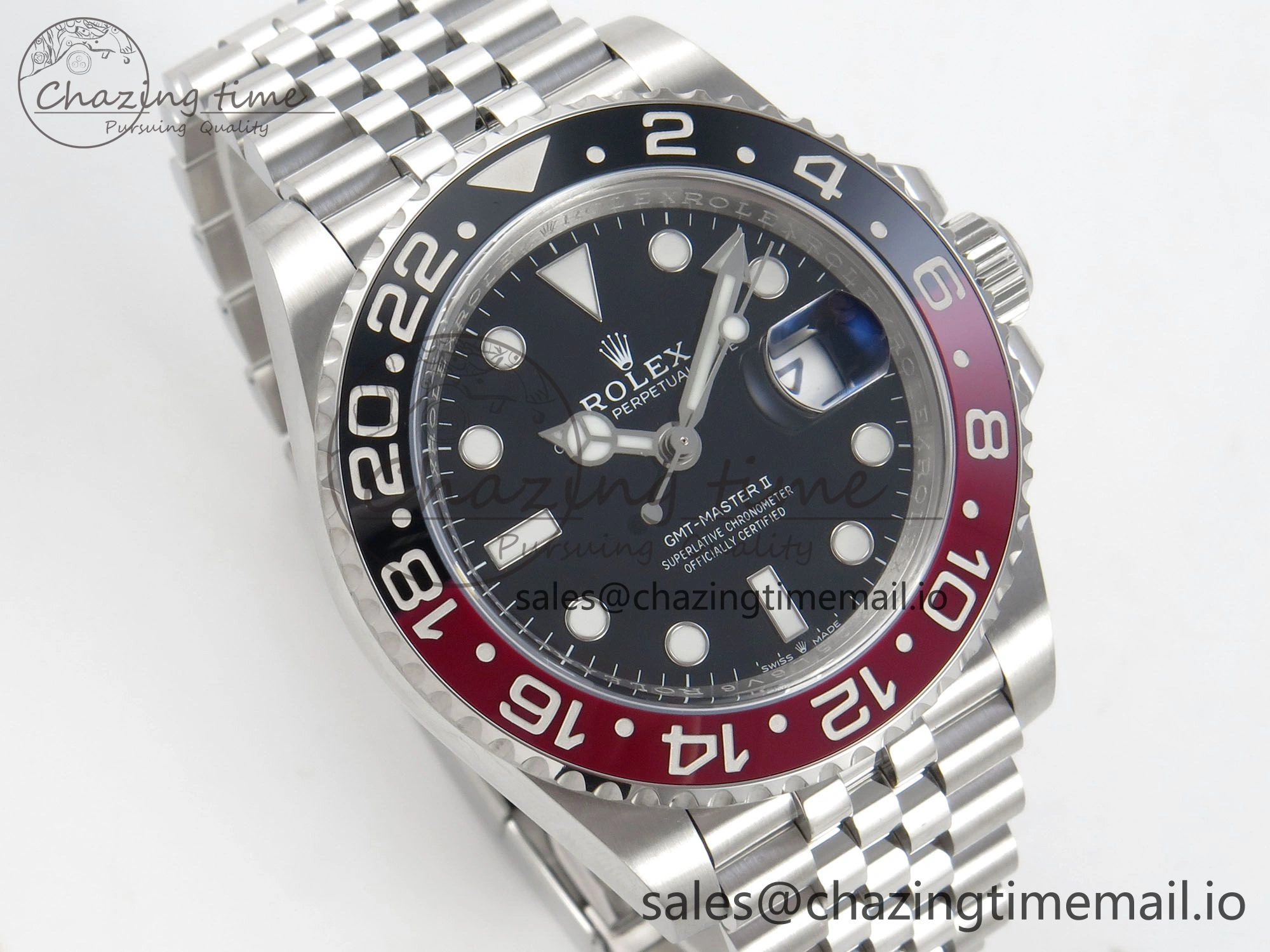 GMT-Master II 126719 BLAKEN 904L 1:1 Best Edition Black Dial on SS Jubilee Bracelet SH3285