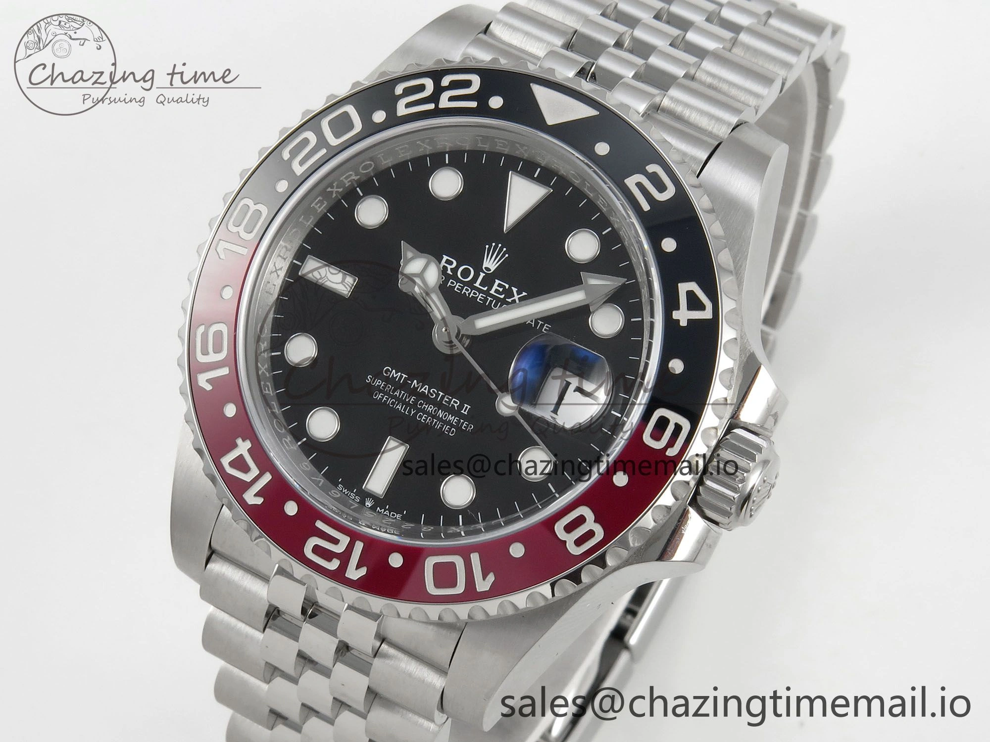 GMT-Master II 126719 BLAKEN 904L 1:1 Best Edition Black Dial on SS Jubilee Bracelet SH3285