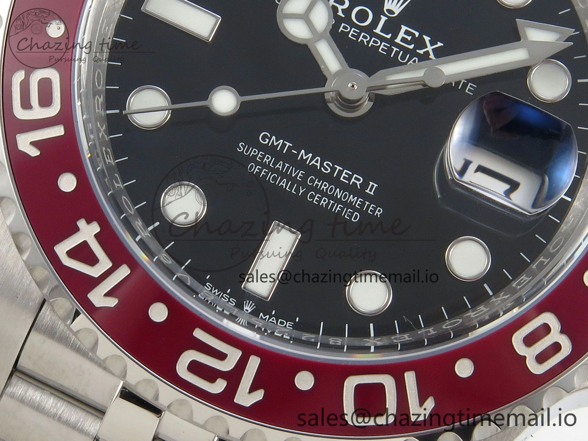 GMT-Master II 126719 BLAKEN 904L 1:1 Best Edition Black Dial on SS Jubilee Bracelet SH3285
