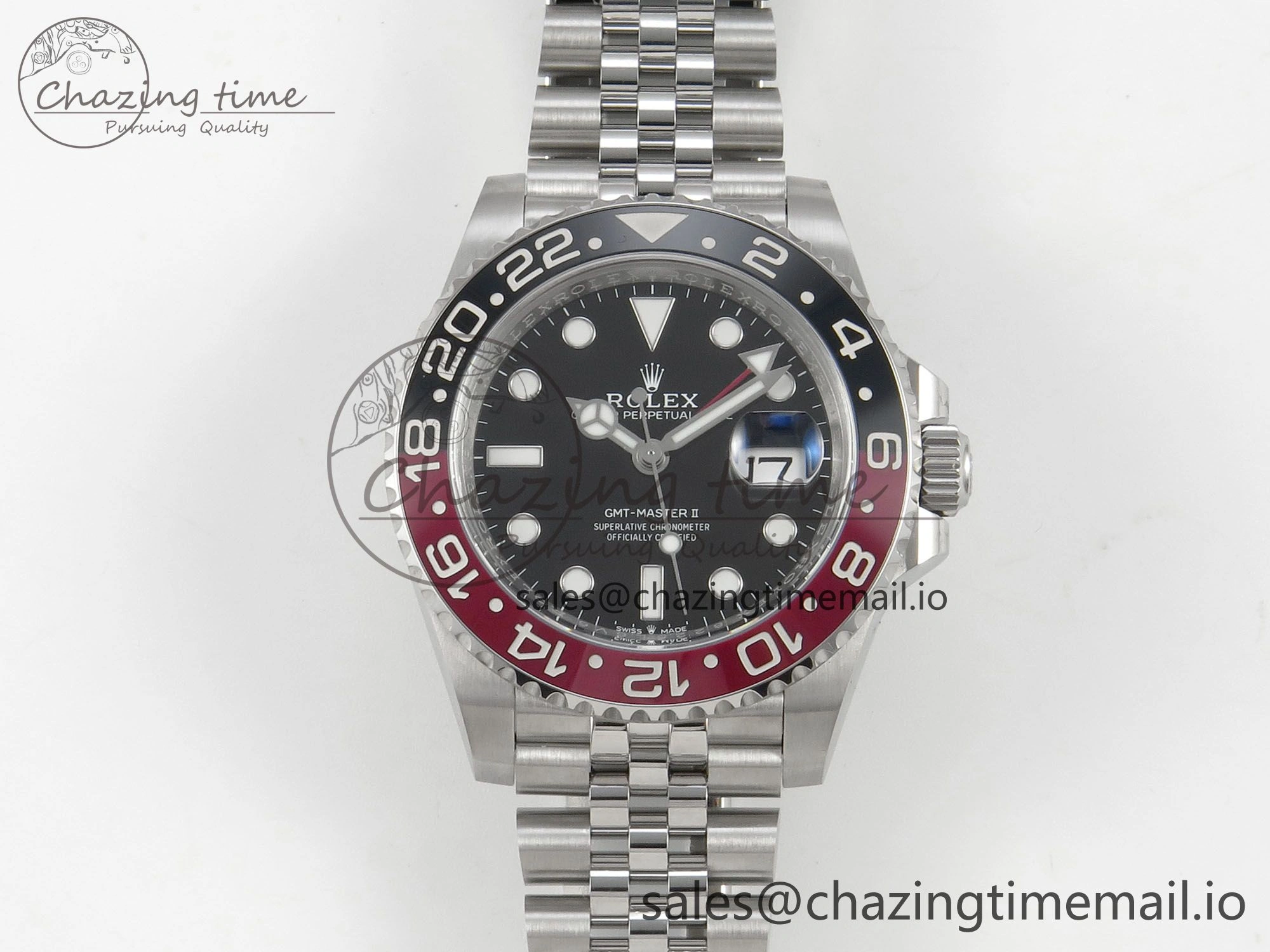 GMT-Master II 126719 BLAKEN 904L 1:1 Best Edition Black Dial on SS Jubilee Bracelet SH3285